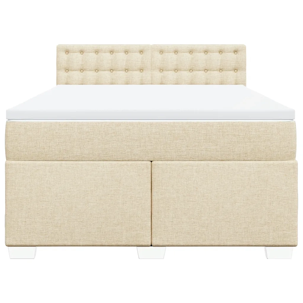 Giroletto a Molle con Materasso Crema 140x19 cm in Tessuto 3285902