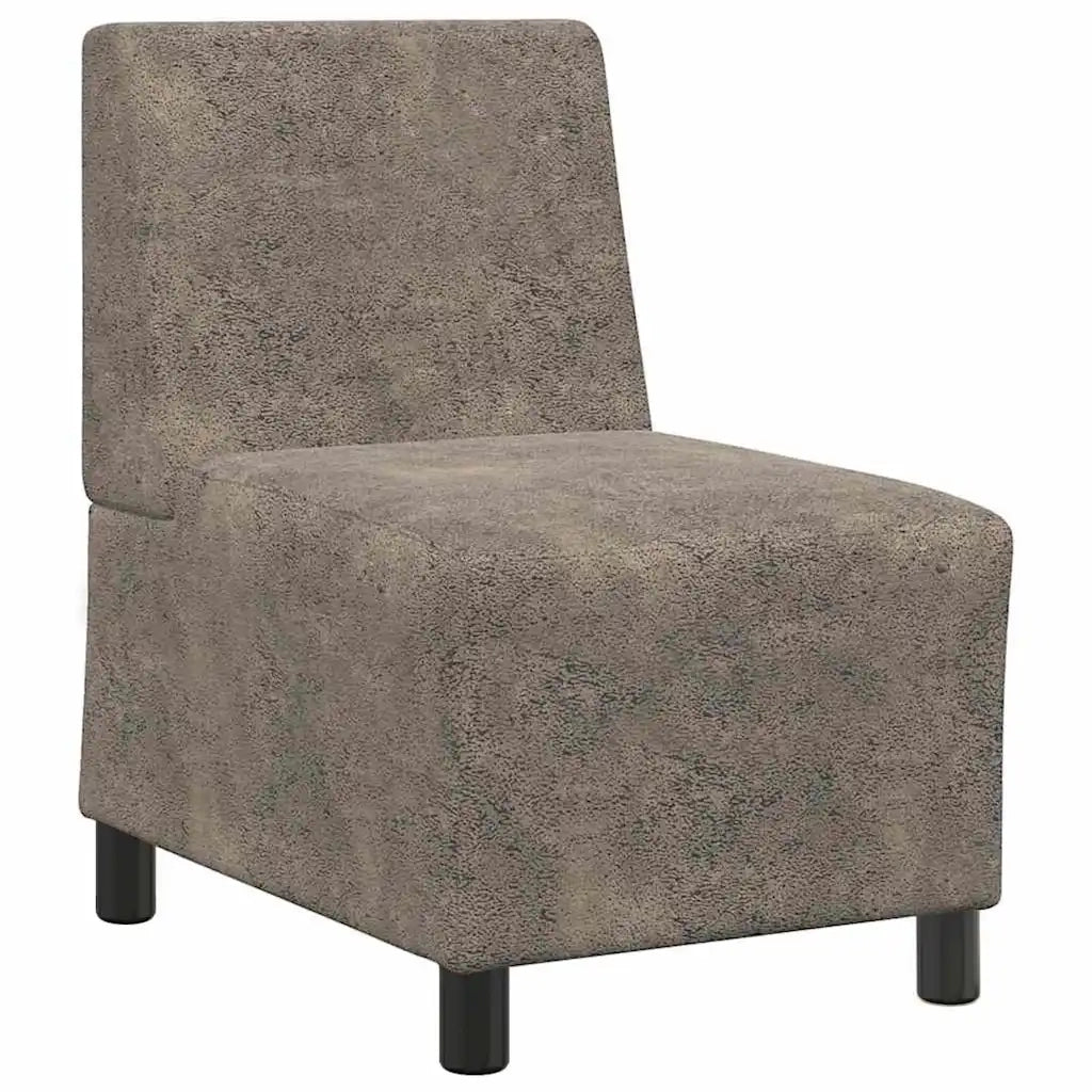 Divano componibile senza braccioli grigio scuro 55 cm in similpelle scamosciata 4108510