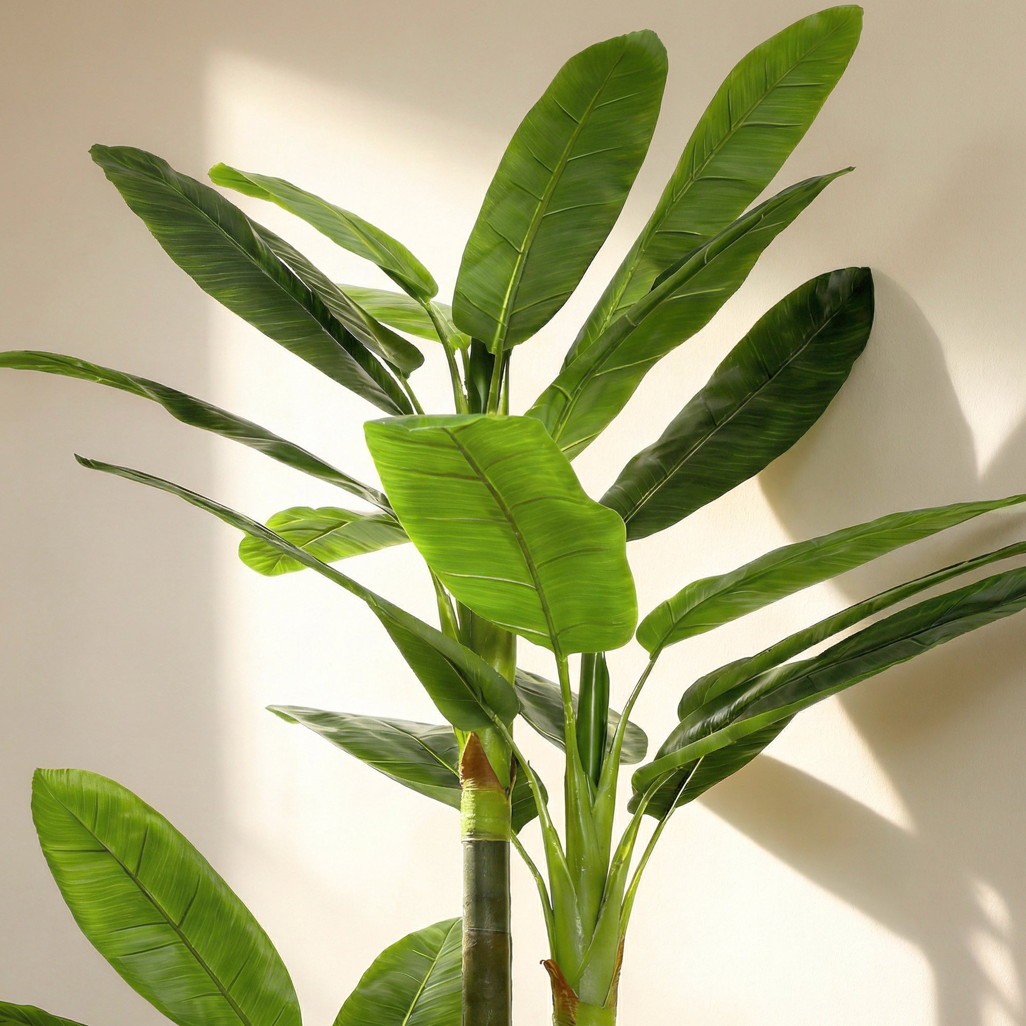 Pianta Artificiale Albero di Banano Finto con 18 Foglie Alto 180 cm Verde