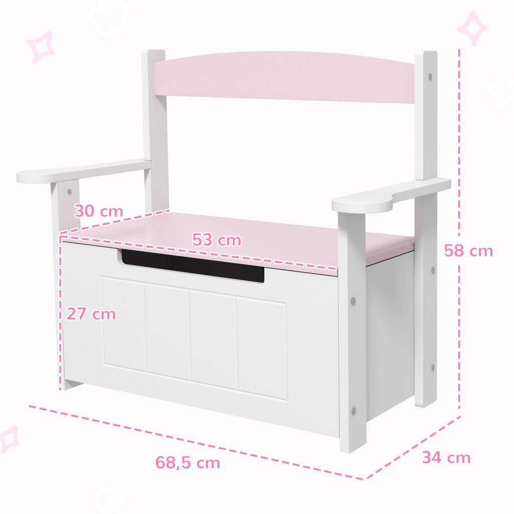 Scrivania con cassetti per bambini ¨C zephmum ¨C rosa e bianco 68.5x34x58 cm