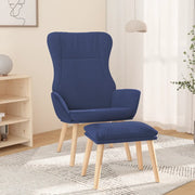 Poltrona Relax con Poggiapiedi Blu in Tessuto cod mxl 14361
