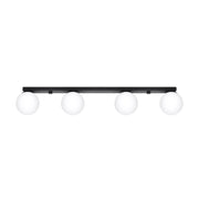 Lampada da soffitto YOLI French Sky in acciaio nero e vetro, moderna a 4 luci