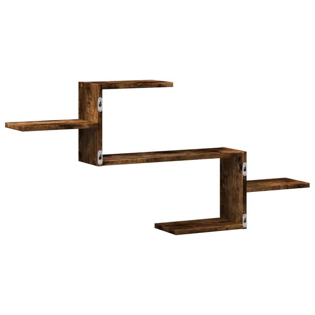 Scaffale a Muro Rovere Fumo 104x15x49 cm in Truciolato 853204