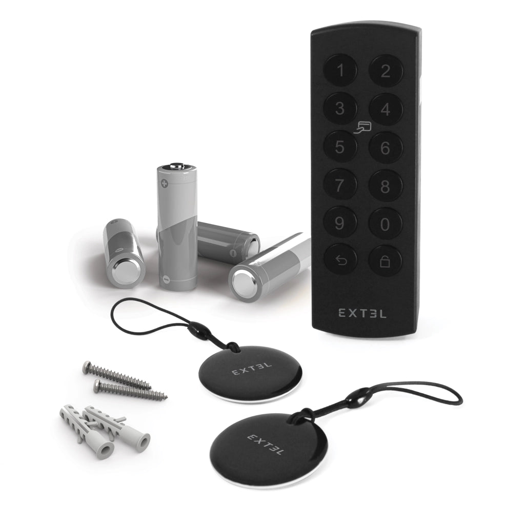 Kit Extel Lock Premium35 – Serratura Smart Bluetooth + cilindro 35/35 mm + tastiera wireless + 2 badge aggiuntivi