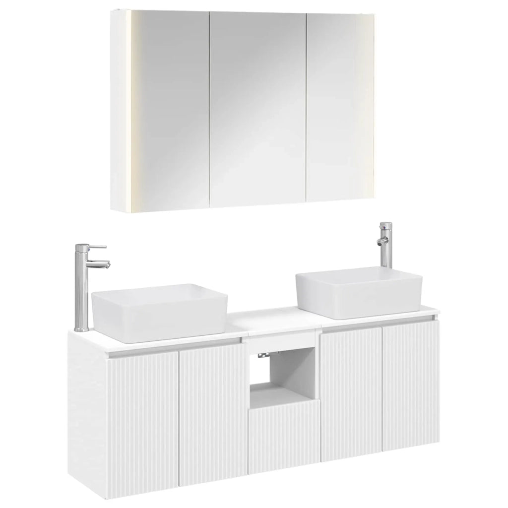 Set di Armadi da Bagno 4 pcs Bianco Legno ingegnerizzato 3406423