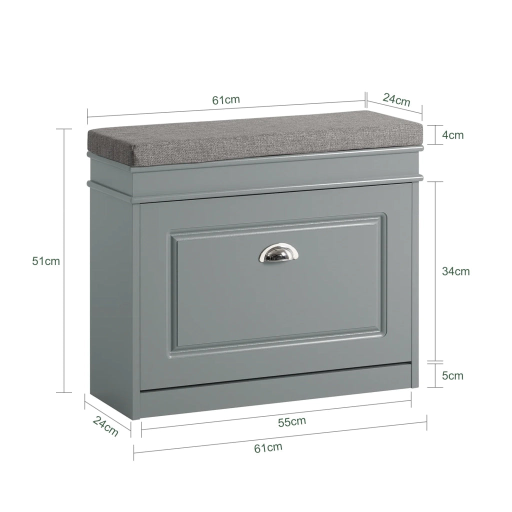 Mobili per Scarpe Serie Scarpiere 1 anta 1 cuscino 60x24x51cm grigio FSR82-K-HG