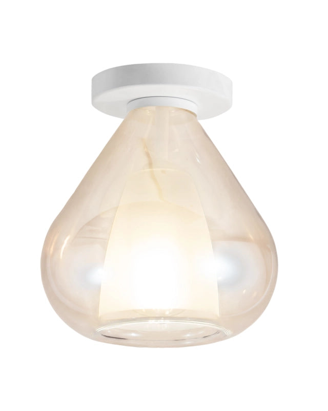 Lila - Lampada da soffitto rotonda d.20cm Fabas Luce - Applique con lampadina led E27 MAX 40W - Ambra