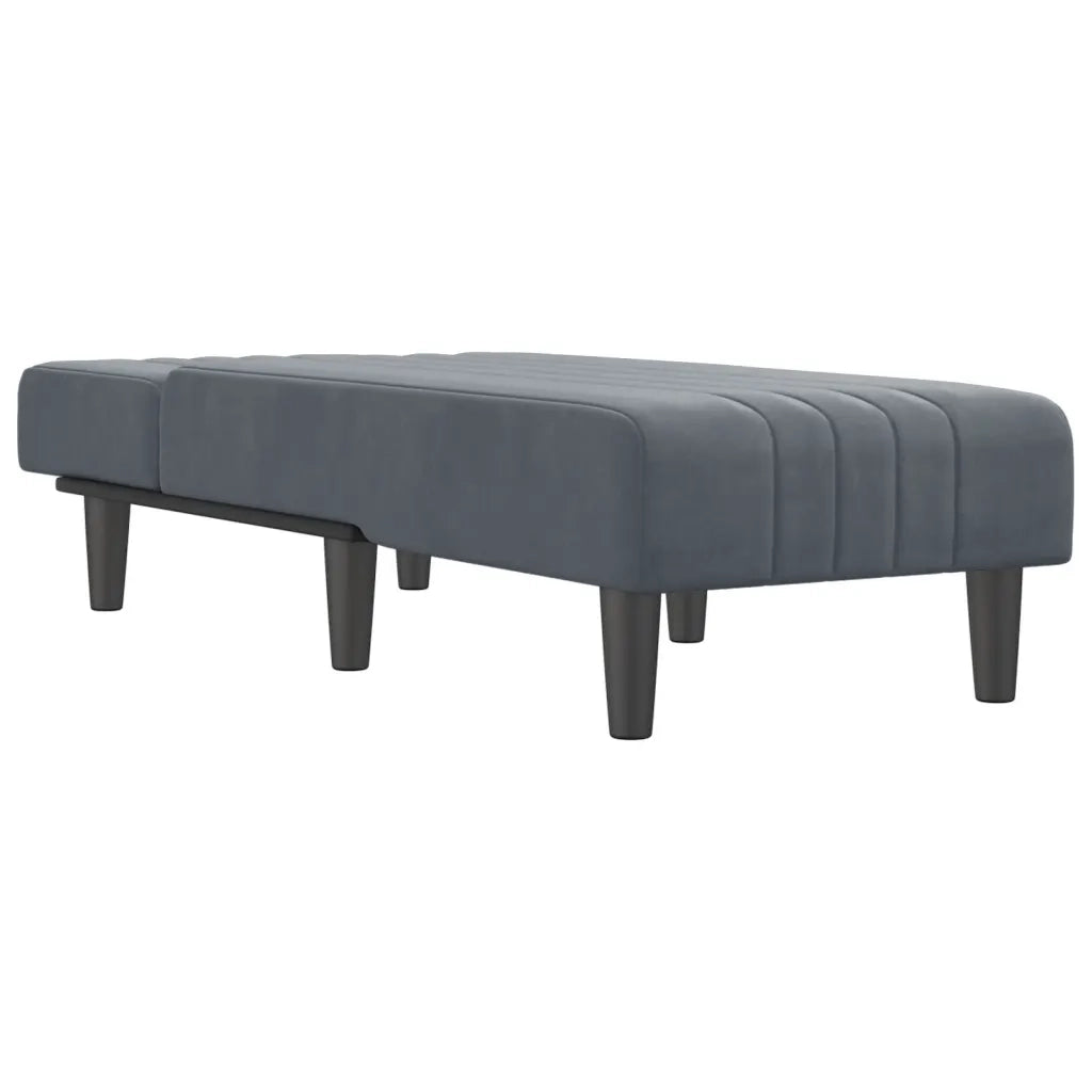 Chaise Longue in Velluto Grigio Scurocod mxl 94633