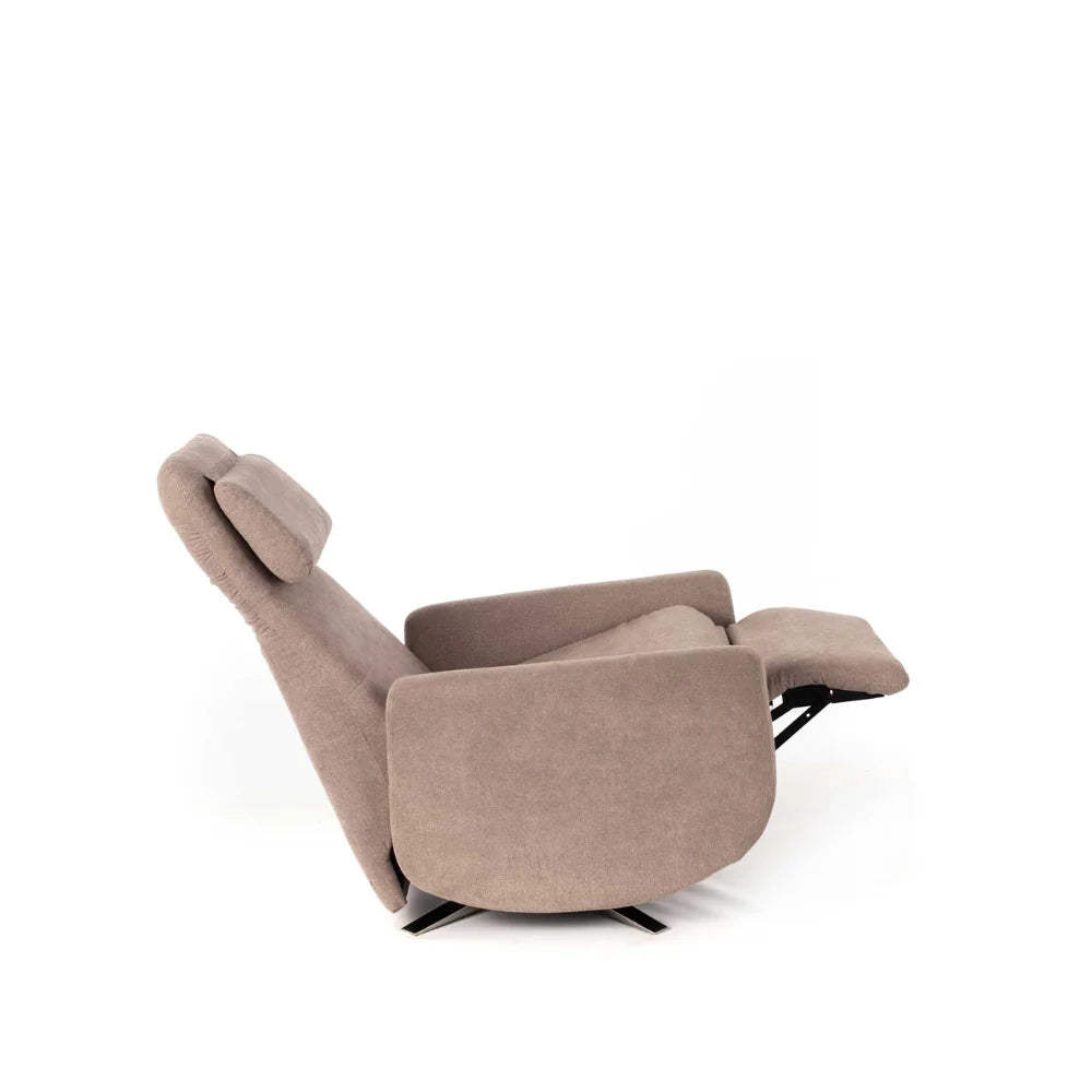 Poltrona reclinabile relax manuale con poggiapiedi Roberta beige | Duzzle