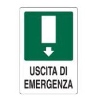 CARTELLO 20X30 USCITA DI EMERGENZA CENTRALE confezione da PEZZI 10