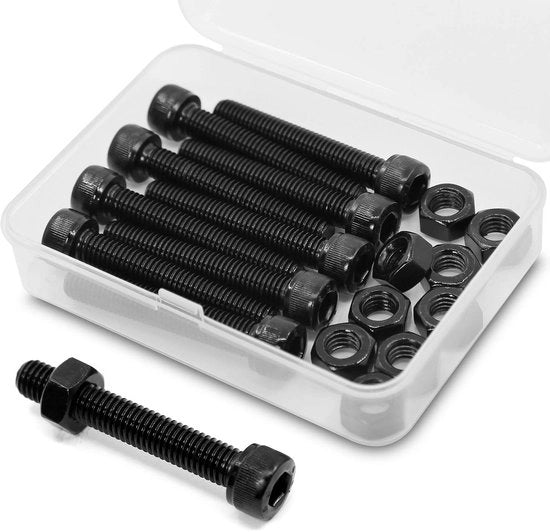 M8 x 60 mm - 10 pezzi - Viti - Acciaio al carbonio 12,9 - Antiscivolo - Resistente alla corrosione - Robusto e affidabile - Viti a testa larga