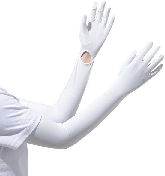 Manopole lunghe senza dita per donne - manopole antiscivolo per uso esterno - manopole touchscreen con avambracci rinfrescanti - adatte per pescare, guidare, andare in bicicletta e attività all'aperto estive