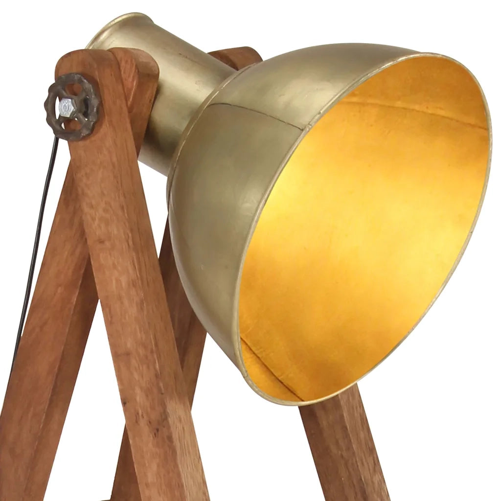 Lampada da Pavimento Ottone E27 in Legno Massello di Mango CFW5681535