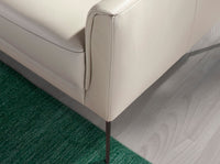 divano a 2 posti in pelle grigio taupe