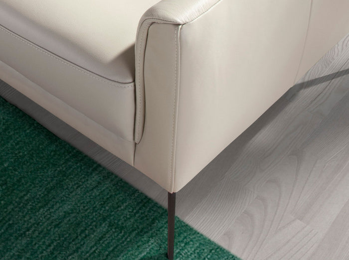 divano a 2 posti in pelle grigio taupe