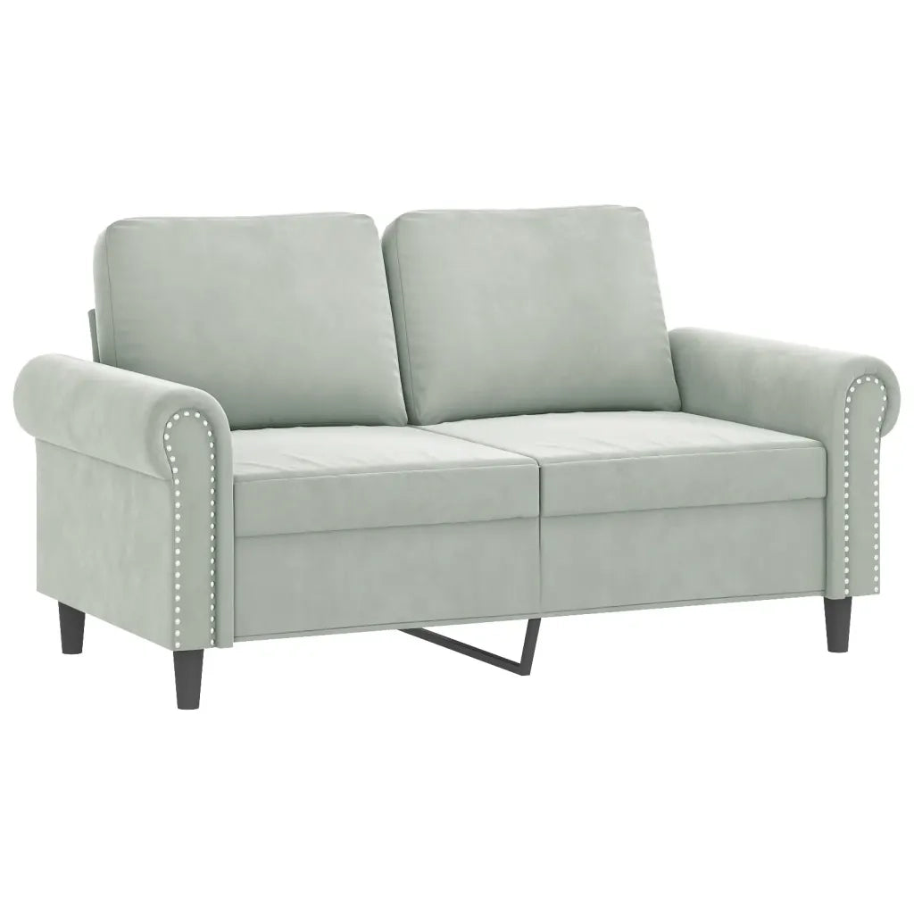 Set di Divani 3 pz con Cuscini Grigio Chiaro in Velluto 3202170