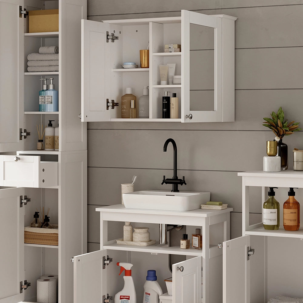 Vicco Set di mobili da bagno Bianco 4 parti