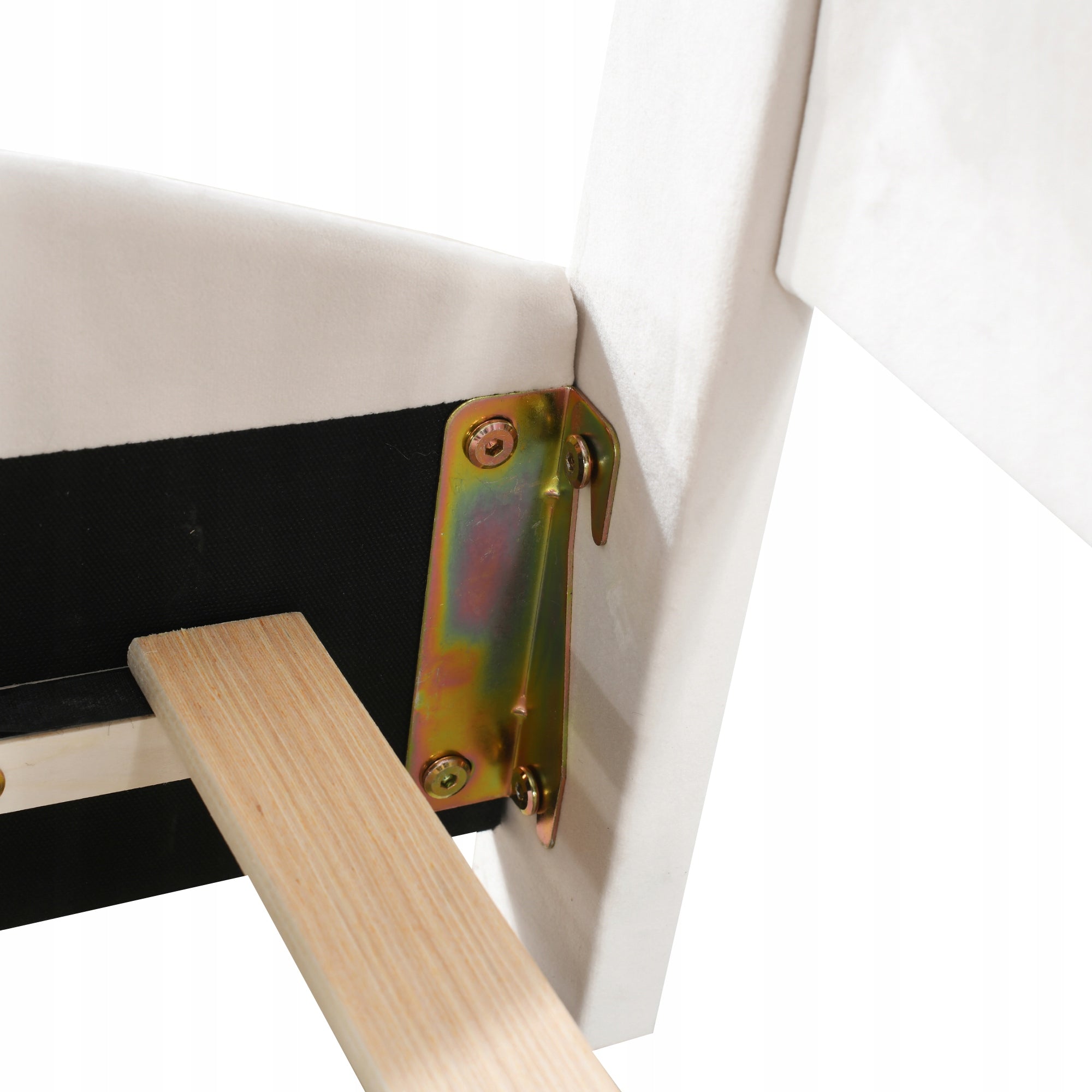 Letto imbottito 90x200 - Xylo - Orsacchiotto di velluto bianco