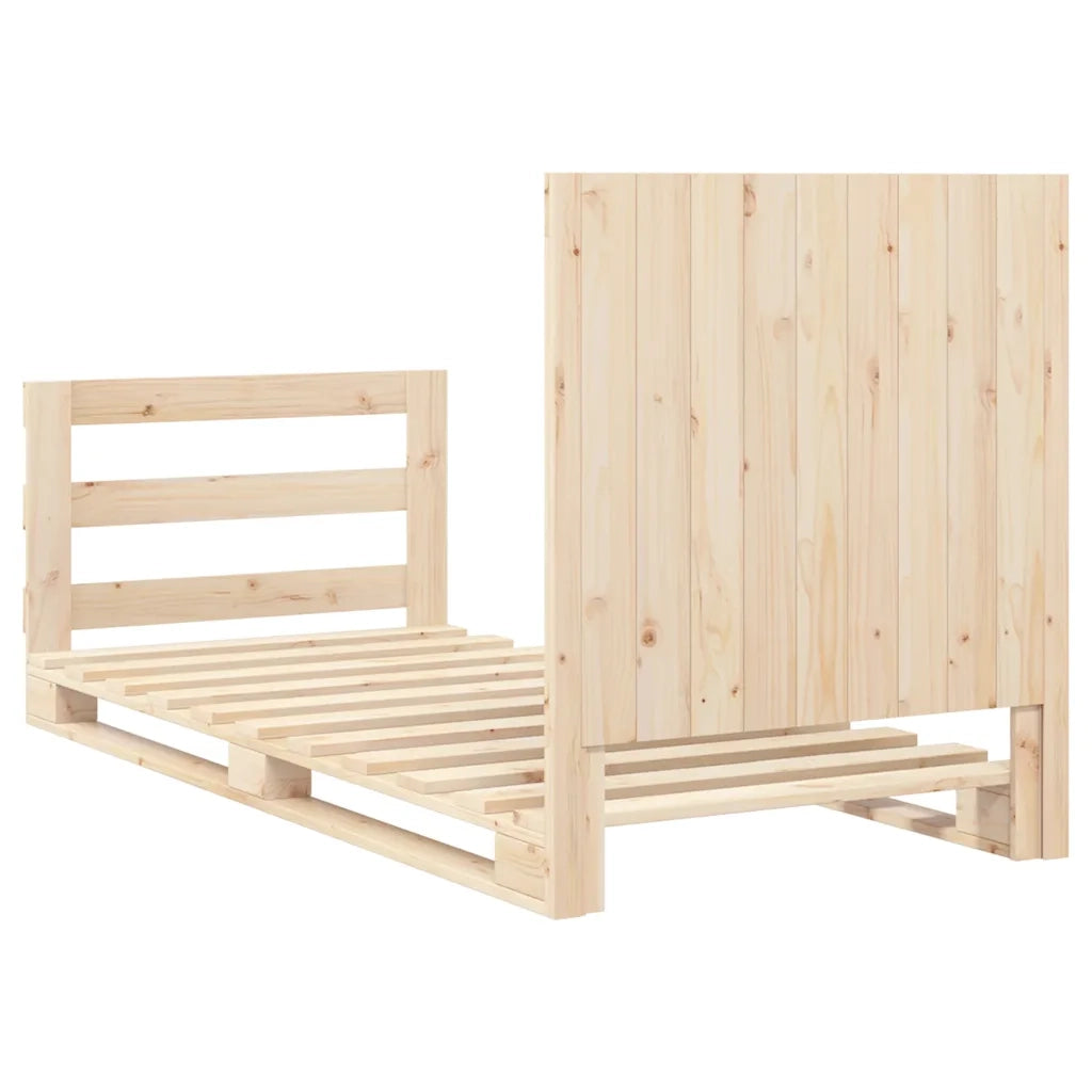 Giroletto con Testiera-Struttura Letto con testiera 90x200 cm in Legno Massello di Pino 906255