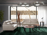 Divano a 3 posti in pelle grigio taupe