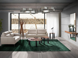 Divano a 3 posti in pelle grigio taupe