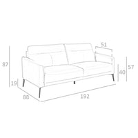 Divano a 3 posti in pelle grigio taupe