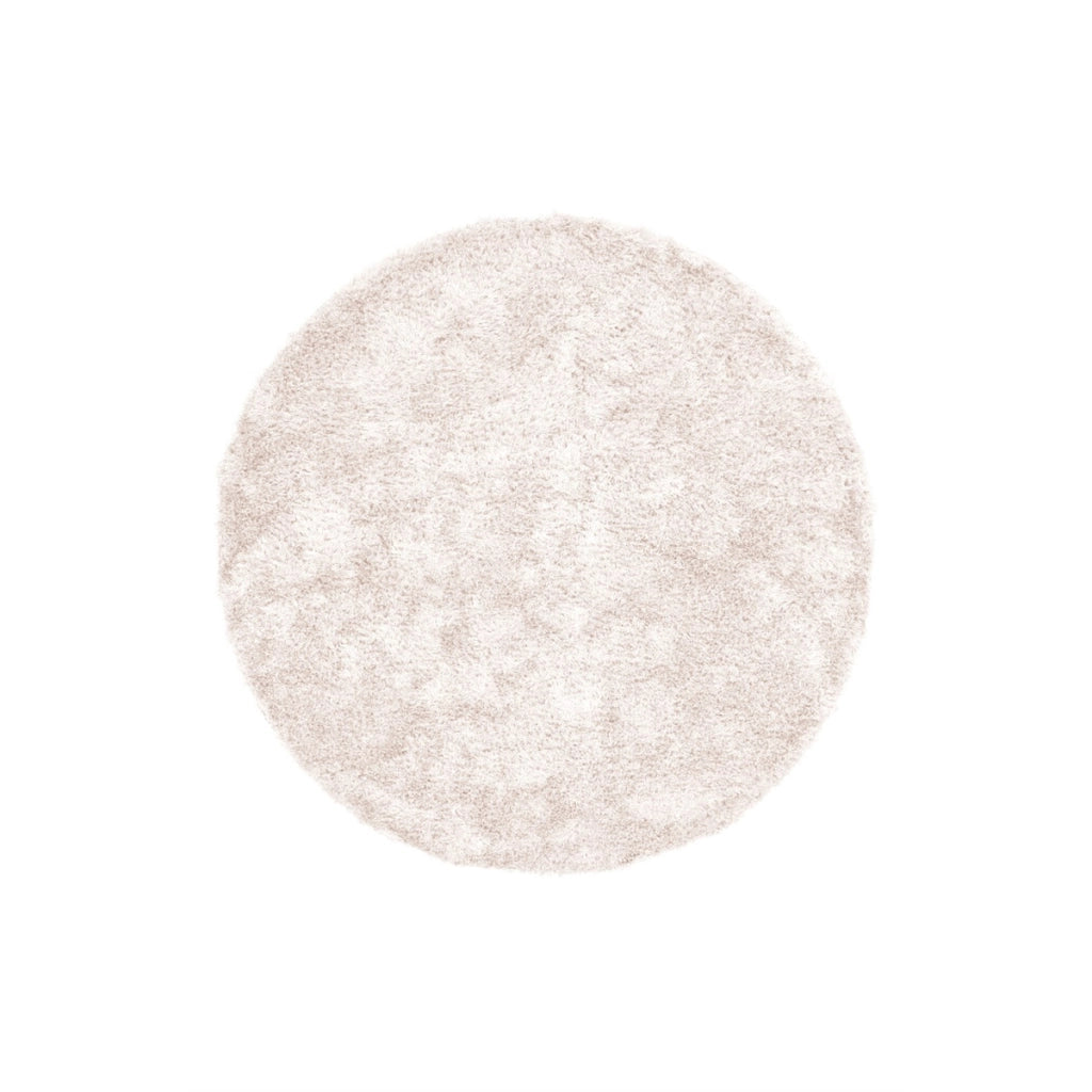 Tappeto rotondo Shaggy Crystal in rosa cipria
