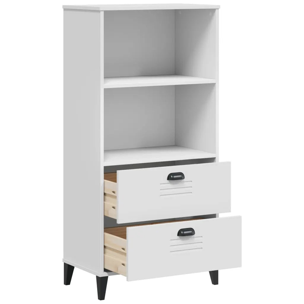 Libreria-Scaffale per Libri-Mobile di Stoccaggio VIKEN Bianca 60x35x123 cm in Legno Multistrato