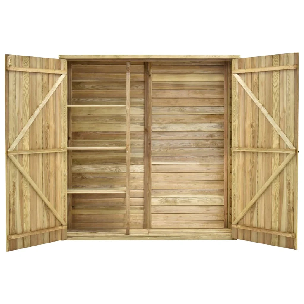 Casetta da giardino cabina ripostiglio casetta da esterno robusta casetta per attrezzi 163 x 50 x 171 cm pino marrone impregnato 02_0022405