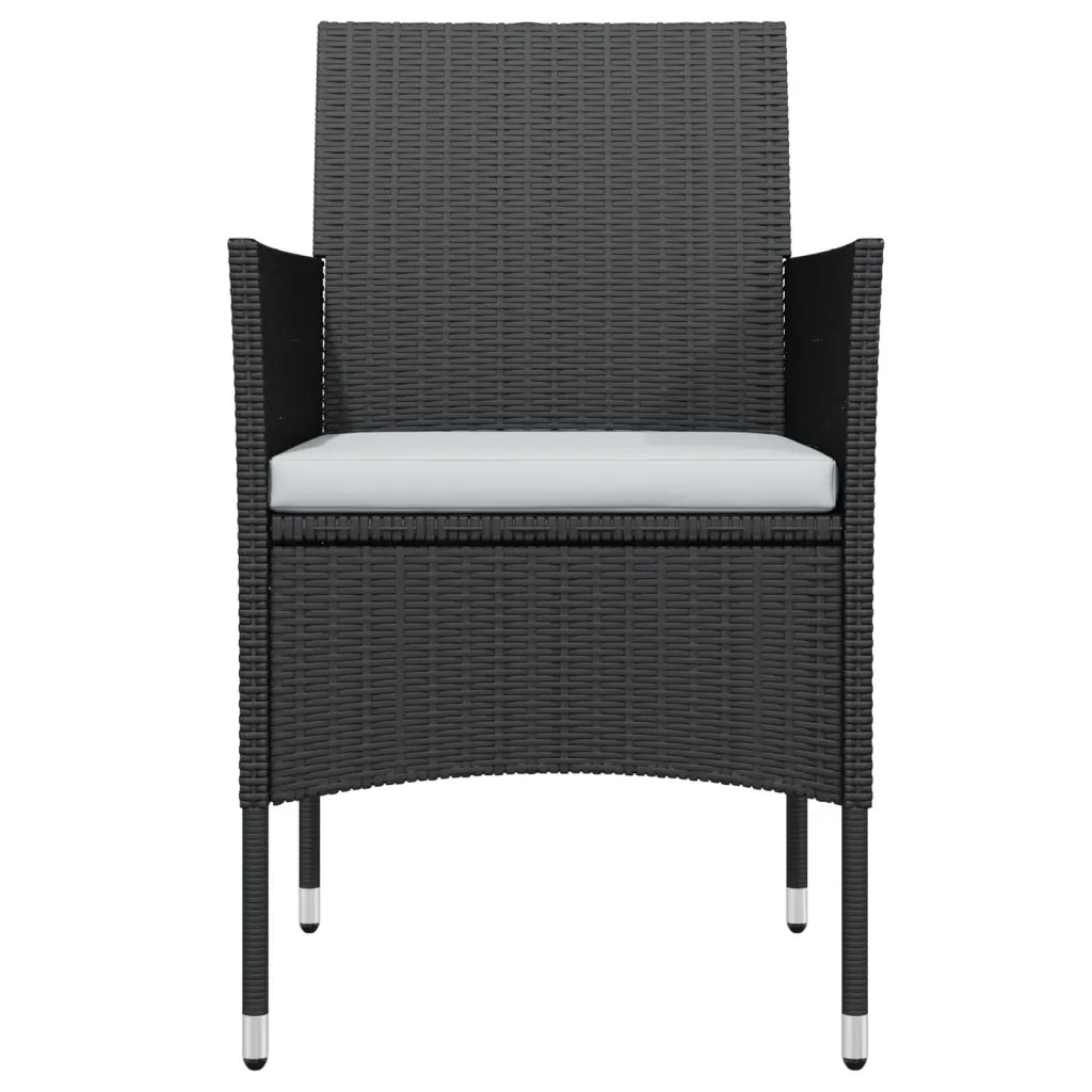 Set da Pranzo per Giardino 3 pz con Cuscini Nero cod mxl 41005