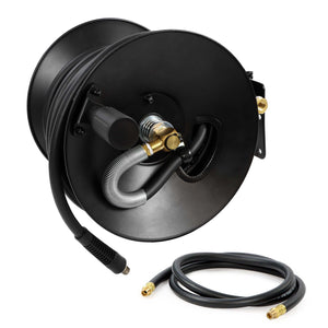 Avvolgitubo per aria compressa 15 m, avvolgitubo manuale in acciaio, per 20 bar, facile montaggio