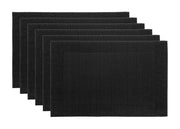 Set Tovagliette Americane Cucina Antiscivolo In Tinta Unita Lavabili - Set 6 - Nero