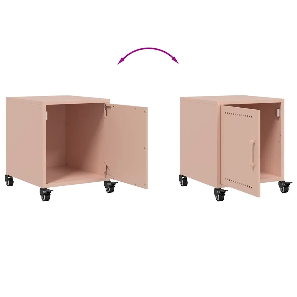 Comodini 2 pz-Set di 2 Tavolino da notte Rosa 36x39x43,5 cm in Acciaio 175008