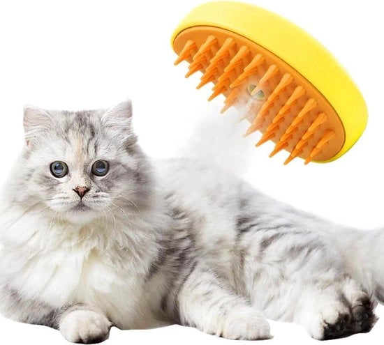 Piastra per gatti 3 in 1 - Aspira e pulisci elettronicamente i capelli di pelo di gatto e massaggia - Include boccia per capelli arruffati