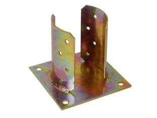 SUPPORTO A PAVIMENTO CON PIANO PER PALO- - base mm.150x150 per trave ø mm.100 - 1 pezzi