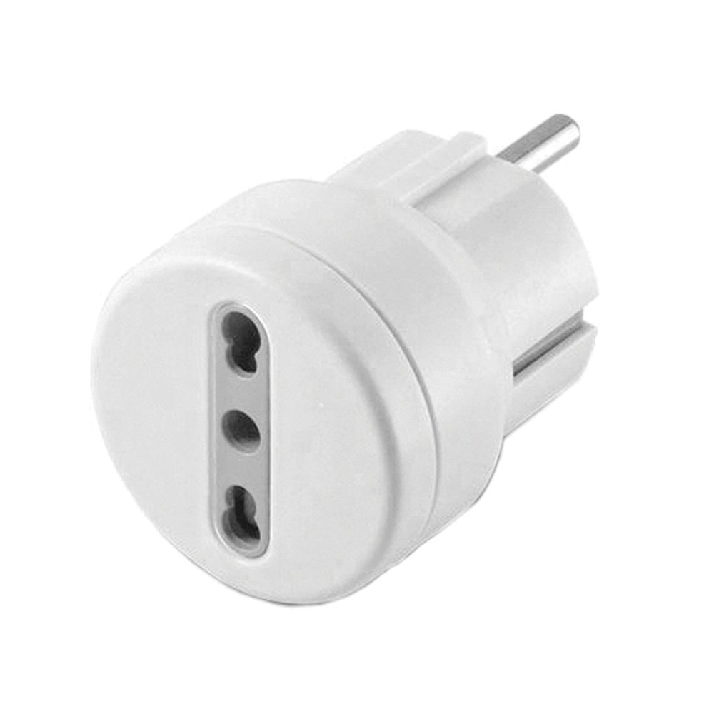 Adattatore Semplice Schuko Bivalente 10 a Spina Schuko 2P Presa 10 16A 2P+T