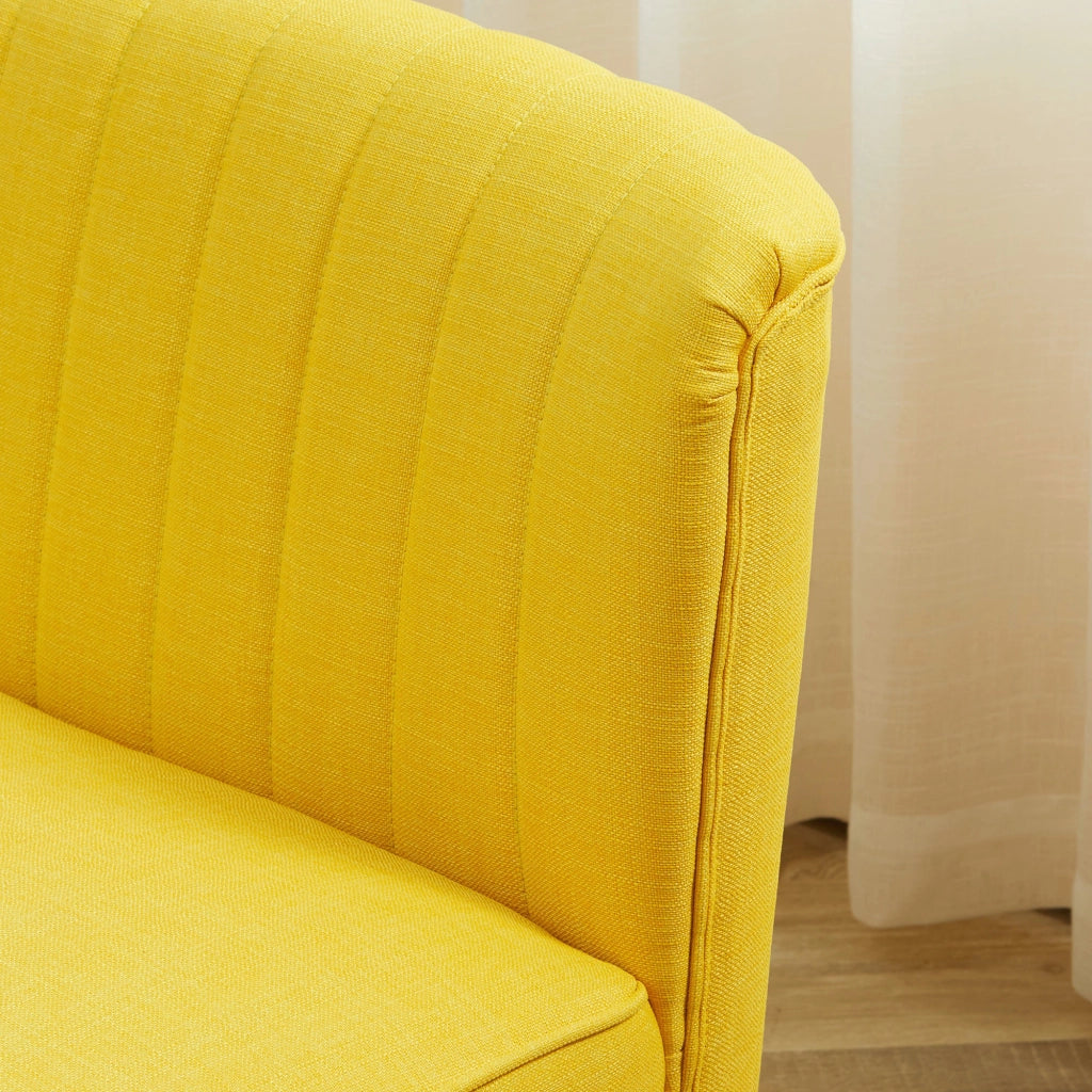 Divano 2 Posti Tessuto Senza Braccioli ¨C Zephmum ¨C Giallo 117x56.5x77 cm