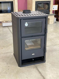 Stufa a Legna con Forno Cucino Camino a Combustibile Solido Prity FG D 14kw