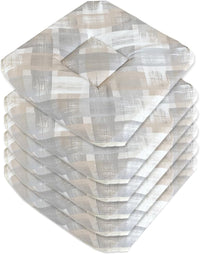 Set 6 Cuscini Sedia Cotone Con Alette Lavabili Morbidi Universali Coprisedia Shabby Chic Moderno