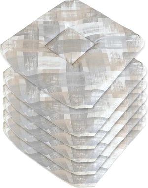 Set 6 Cuscini Sedia Cotone Con Alette Lavabili Morbidi Universali Coprisedia Shabby Chic Moderno