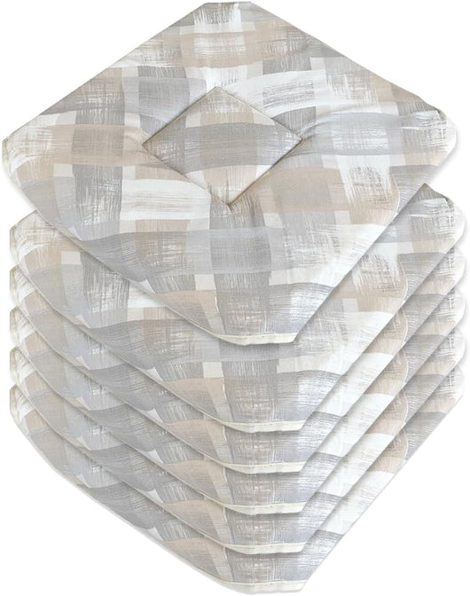 Set 6 Cuscini Sedia Cotone Con Alette Lavabili Morbidi Universali Coprisedia Shabby Chic Moderno