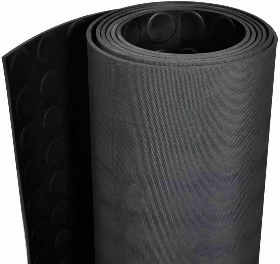 Tappeto Antiscivolo Gomma 120x120 cm CopriPavimento Bullonato Robusto