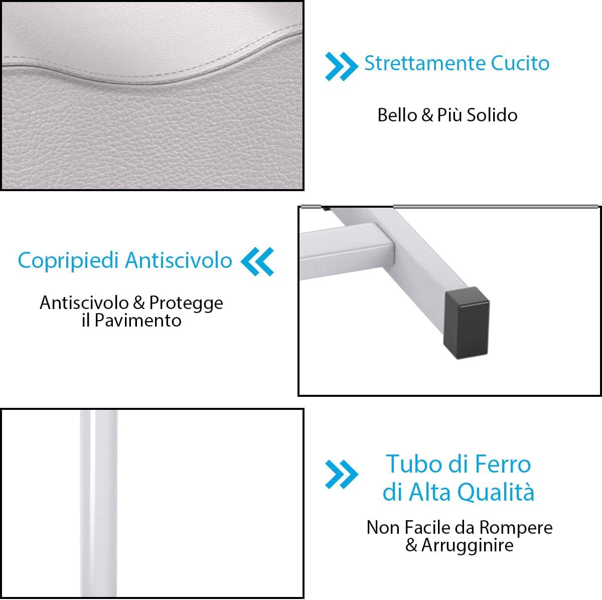 Poggiapiedi Pedicure Manicure, Sgabello Pedicure Estetista Regolabile in Altezza, Poggia Piedi per Pedicure con Cuscino Spesso (Bianco)