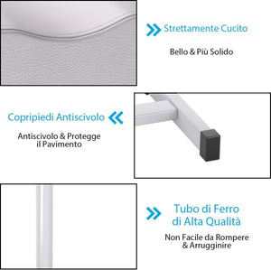 Poggiapiedi Pedicure Manicure, Sgabello Pedicure Estetista Regolabile in Altezza, Poggia Piedi per Pedicure con Cuscino Spesso (Bianco)