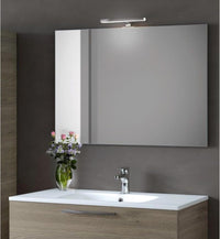 Specchio Bagno PERLA 100x70 cm, da Parete con Lampada Led Superiore, Senza Cornice Rettangolare Moderno, Luce Naturale, Design Home Decor