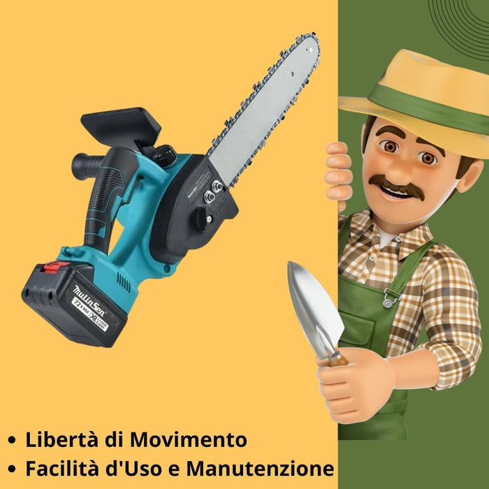 Motosega a Batteria per Potatura, Sega Elettrica 12 Pollici con 2 Batterie