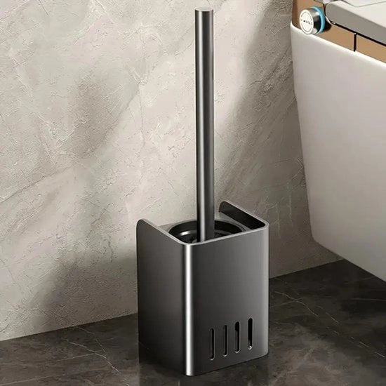 Pulitore angolare in alluminio facile da installare - Multifunzionale da appendere al muro e al pavimento, senza perforazione, strumento di pulizia essenziale per la casa (grigio)
