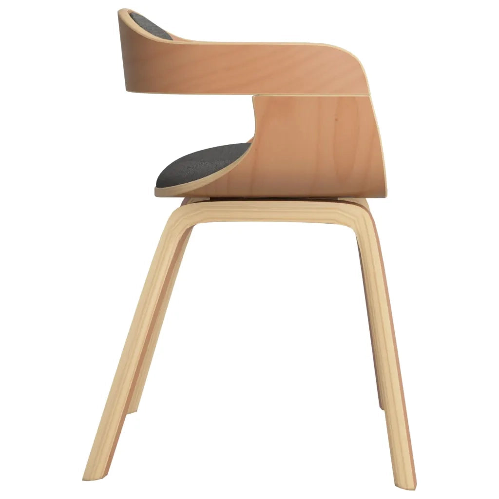 Sedie da Pranzo 6 pz Grigio Chiaro in Legno Curvato e Tessuto