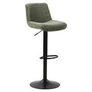 Set di 2 Sgabelli Cindy In Tessuto Verde 50,5x45x88,5-110cm