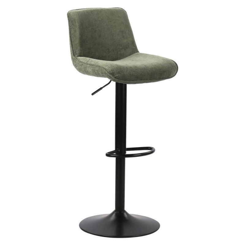 Set di 2 Sgabelli Cindy In Tessuto Verde 50,5x45x88,5-110cm
